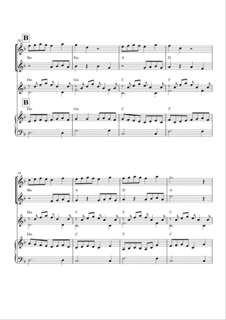 Melodious Instrumental Interlude 2'01 in F for 2 flutes, guitar and/or piano by Simon Peberdy image number null