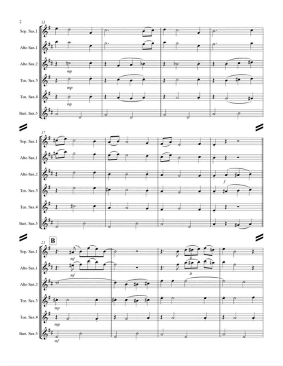 A Pretty Girl is Like a Melody (for Saxophone Quintet) Saxophone Quintet scores gallery preview page 3