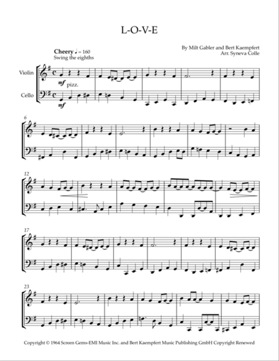 L-o-v-e String Duet scores gallery preview page 2