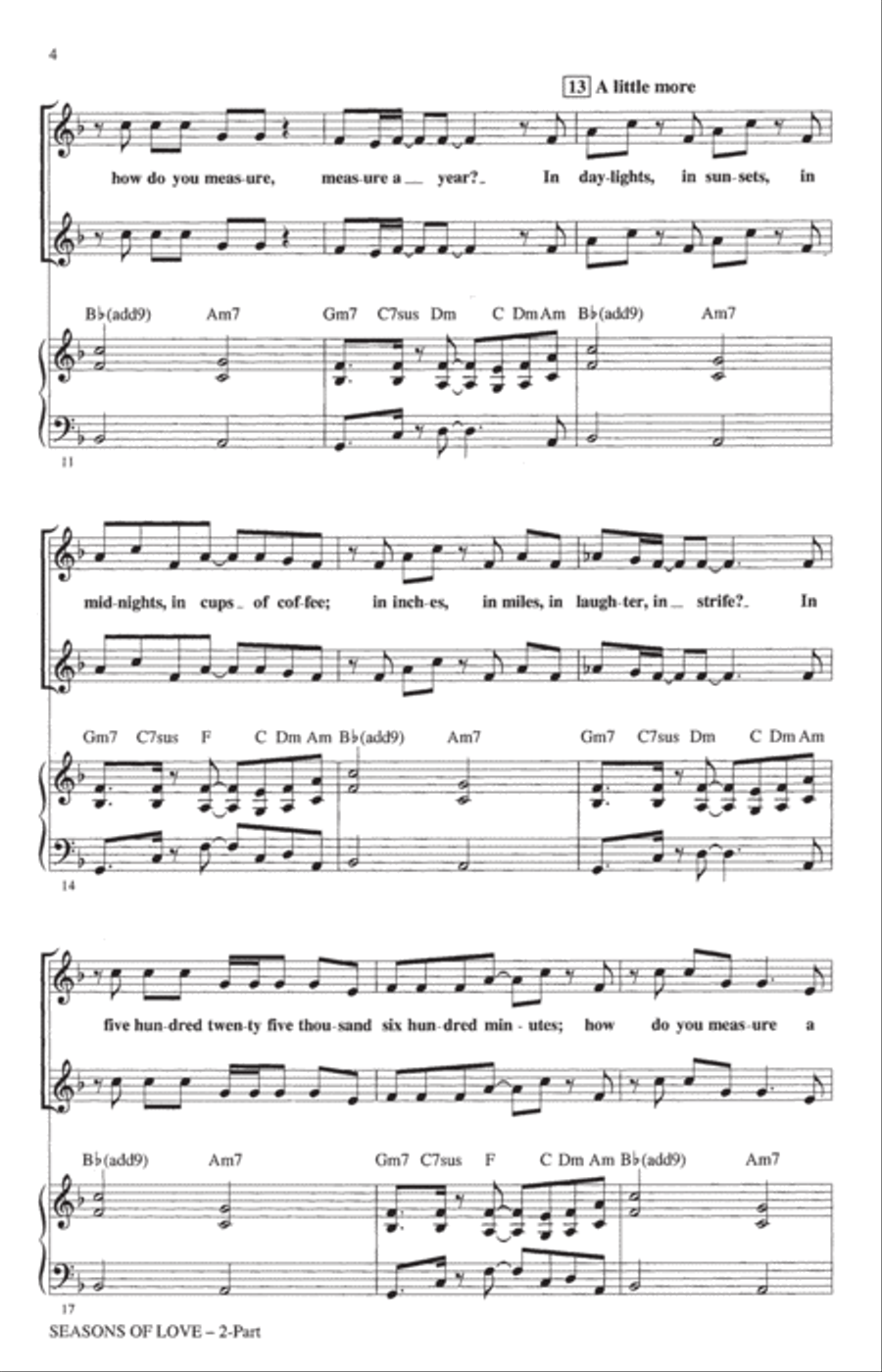 Seasons Of Love (from Rent) (arr. Roger Emerson) 2-Part scores gallery preview page 2