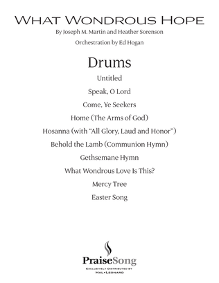 Book cover for What Wondrous Hope (A Service of Promise, Grace and Life) - Drums