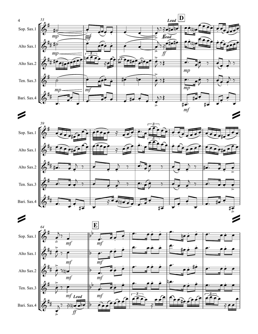 El Choclo (Tango) (for Saxophone Quartet SATB or AATB) Saxophone Quartet scores gallery preview page 5