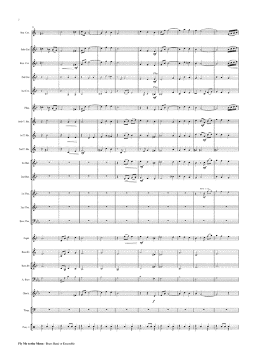 Fly Me To The Moon (in Other Words) Brass Ensemble scores gallery preview page 3