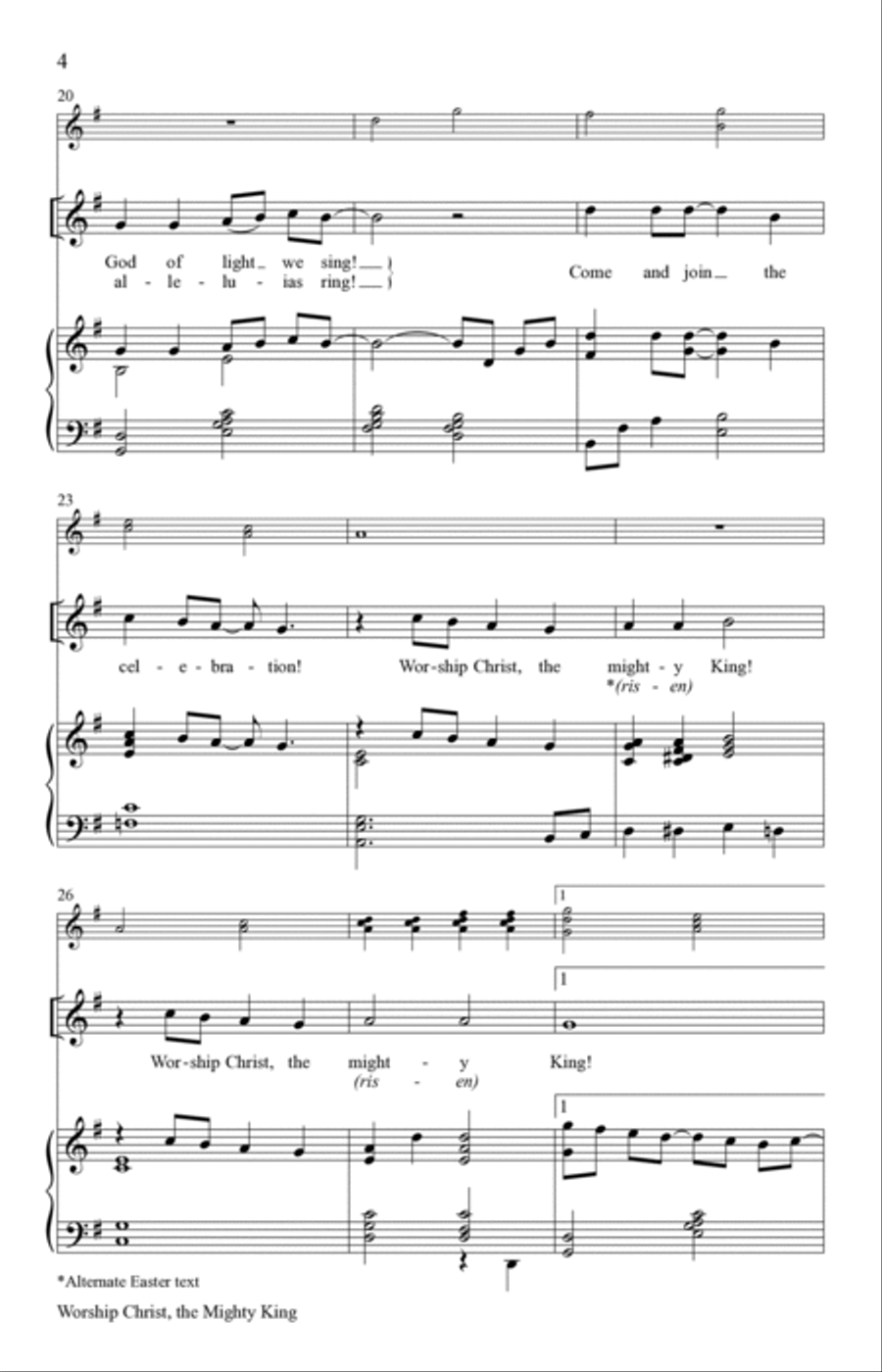 Worship Christ, the Mighty King (Digital) Unison Choir scores gallery preview page 4