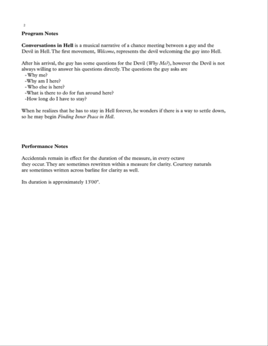 Conversations in Hell for Soprano Saxophone and Piano Soprano Saxophone scores gallery preview page 2