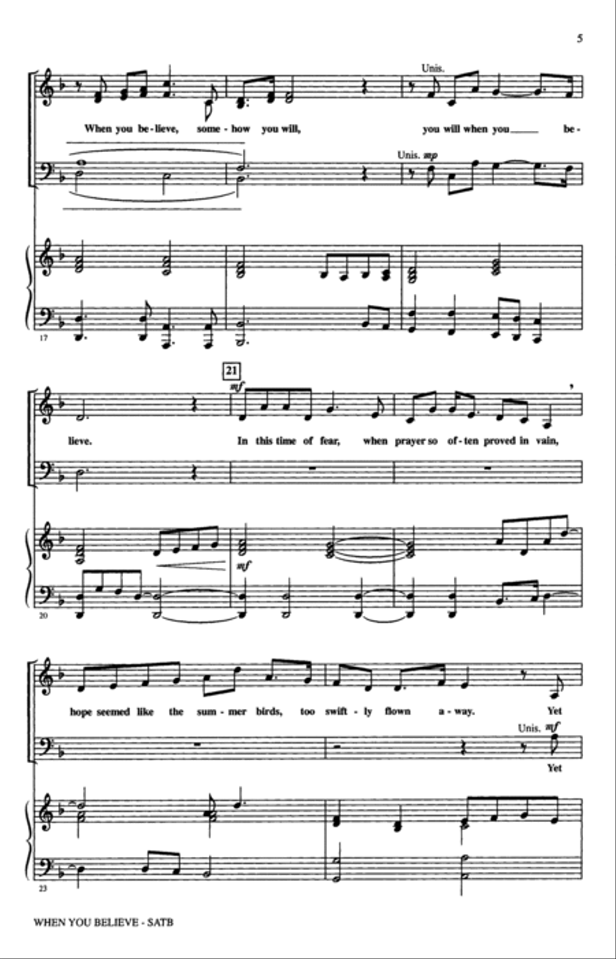 When You Believe (from The Prince Of Egypt) (arr. Audrey Snyder) 4-Part scores gallery preview page 3