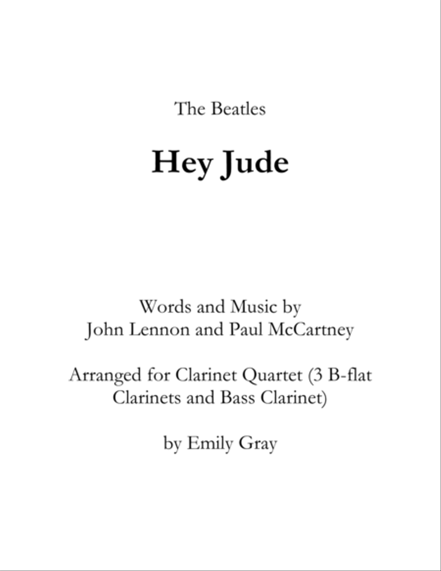 Hey Jude Hey Jude Woodwind Quartet scores gallery preview page 1