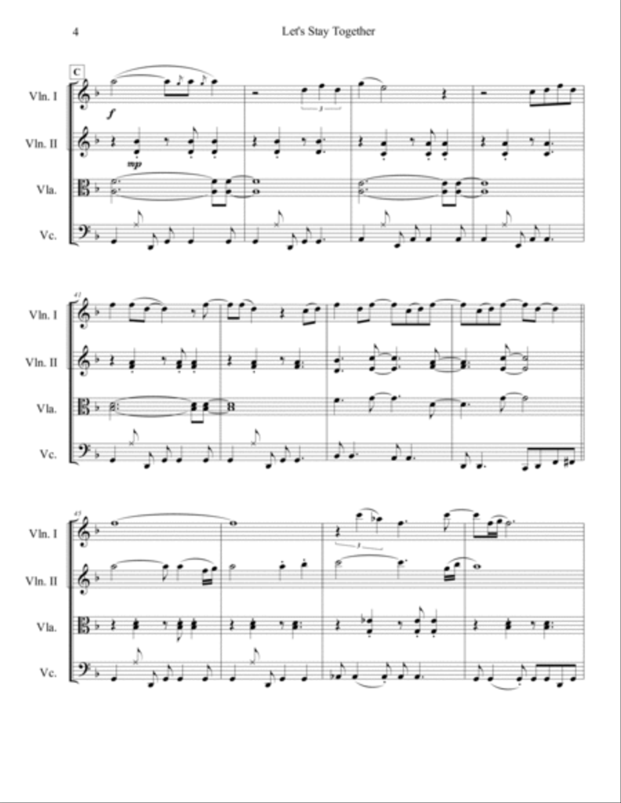 Let's Stay Together String Quartet scores gallery preview page 6