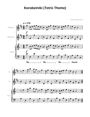 Tetris Theme for Clarinet Duet