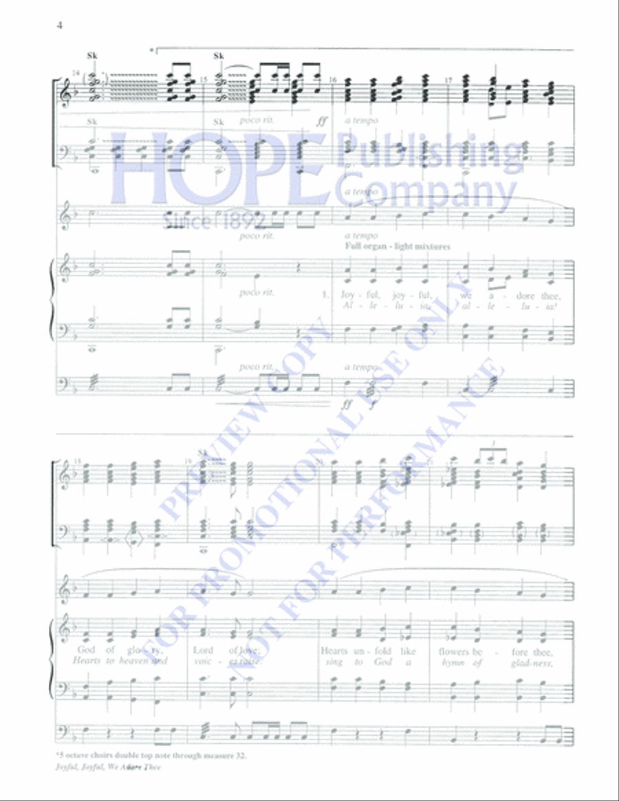 Joyful, Joyful, We Adore Thee 5-Octaves scores gallery preview page 4