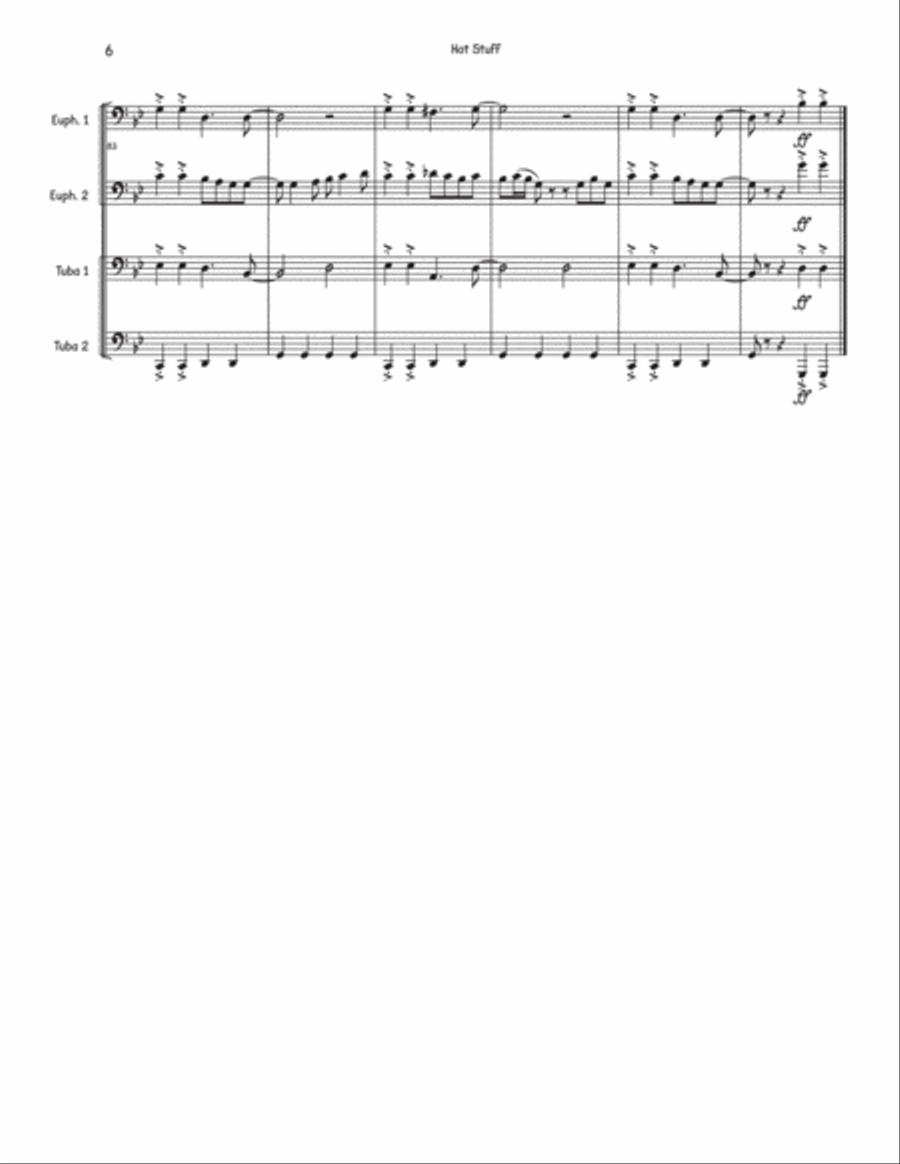 Hooked (Hot Stuff) Hooked (Hot Stuff) Brass Quartet scores gallery preview page 6
