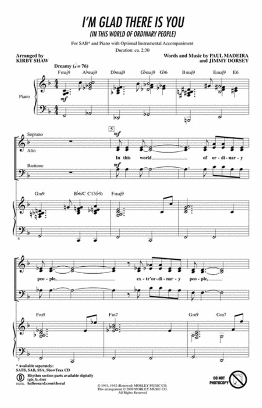 I'm Glad There Is You (In This World of Ordinary People) 3-Part scores gallery preview page 2