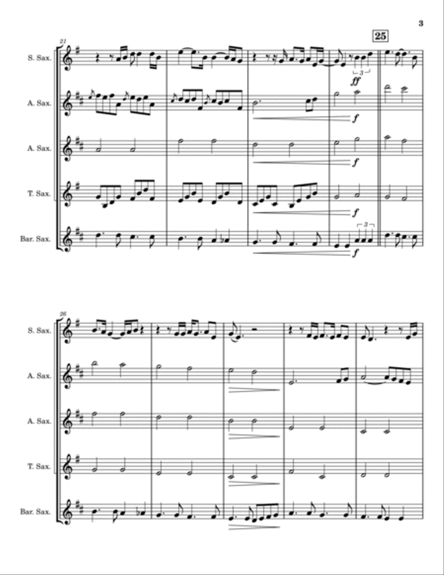 A Whiter Shade Of Pale Saxophone Quintet scores gallery preview page 4