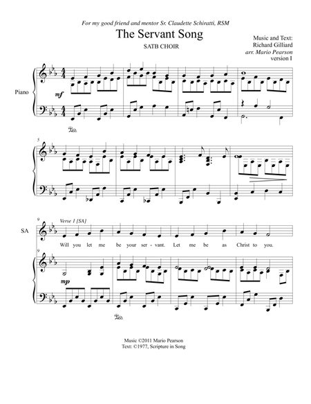 The Servant Song SATB Piano (version 1) image number null