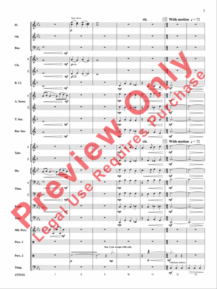 Shadows Unseen Concert Band scores gallery preview page 4