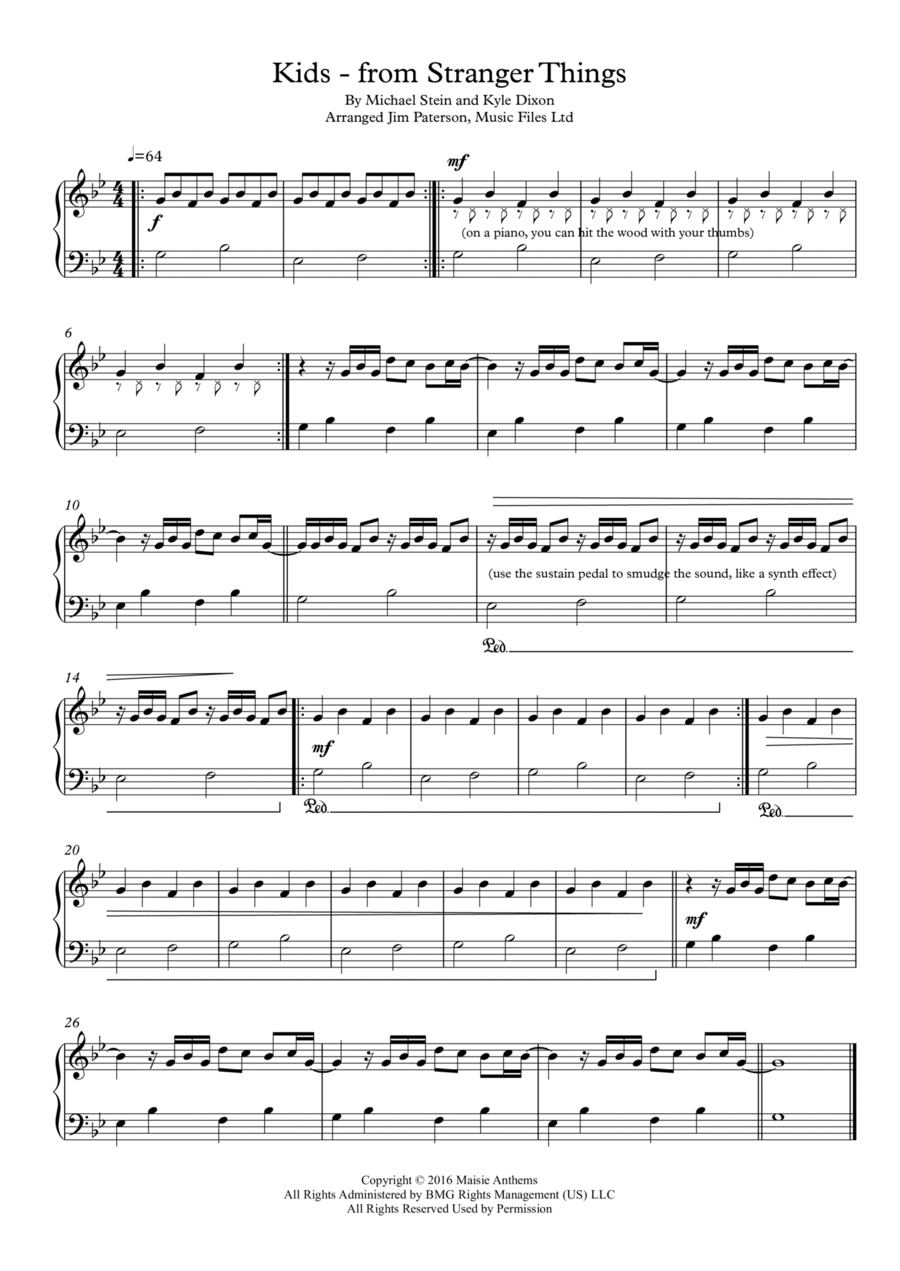 Kids Kids Piano Solo scores gallery preview page 1