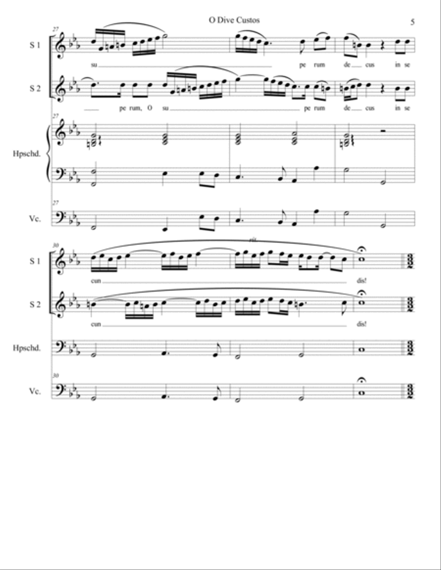 O Dive Custos O Dive Custos Soprano Voice scores gallery preview page 5