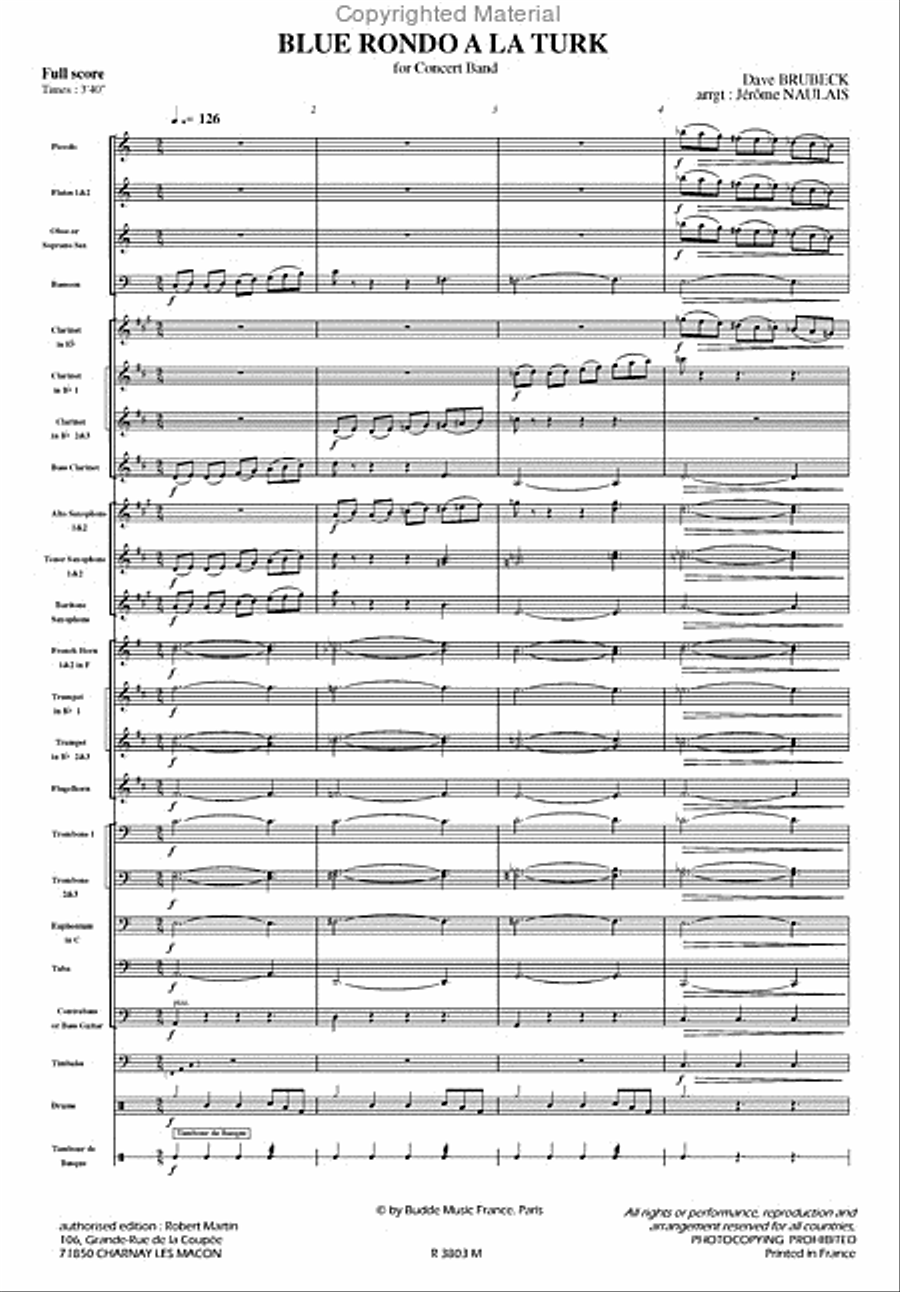 Blue Rondo a la Turk Concert Band scores gallery preview page 2