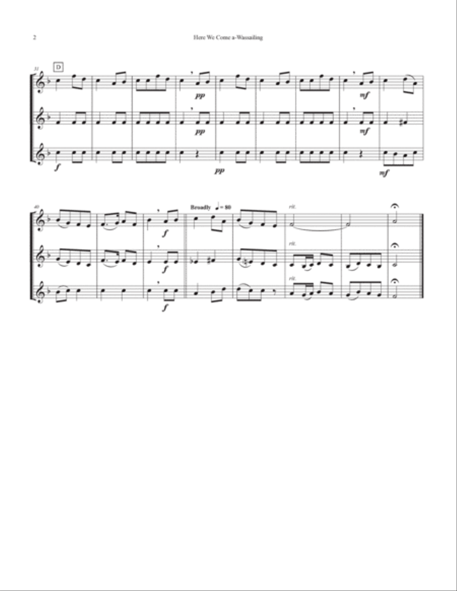 Here We Come a-Wassailing [Make the Season Bright collection] Baritone Horn TC scores gallery preview page 2