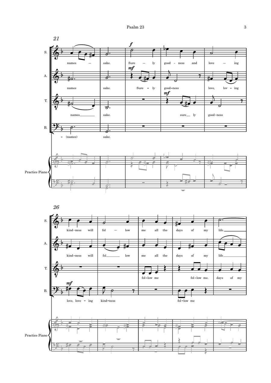 Psalm 23 4-Part scores gallery preview page 3