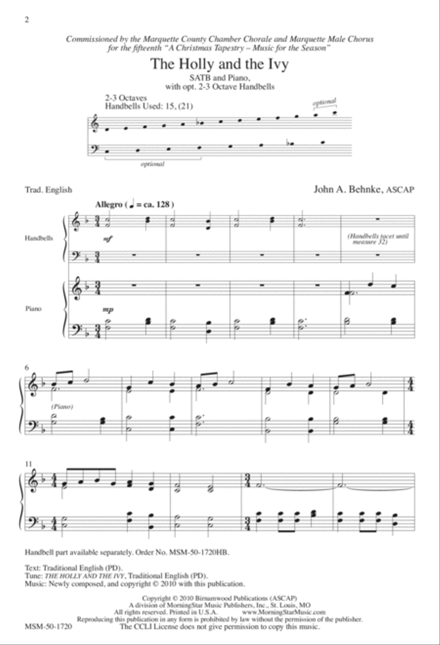 The Holly and the Ivy 4-Part scores gallery preview page 2