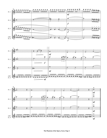 The Phantom of the Opera for Flute Choir or Flute Quartet image number null