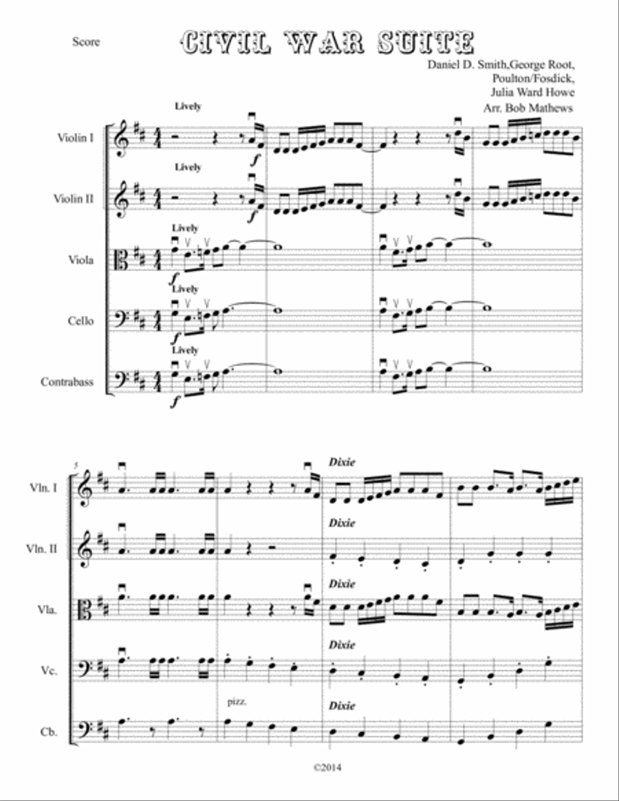 Civil War Suite Civil War Suite String Orchestra scores gallery preview page 1