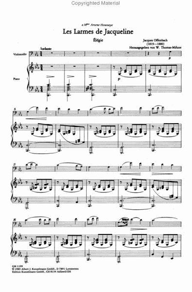 Les Larmes de Jacqueline Op. 76 No. 2 / Harmonies du soir Op. 68