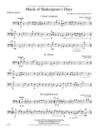 Musik of Shakespeare's Daye: String Bass