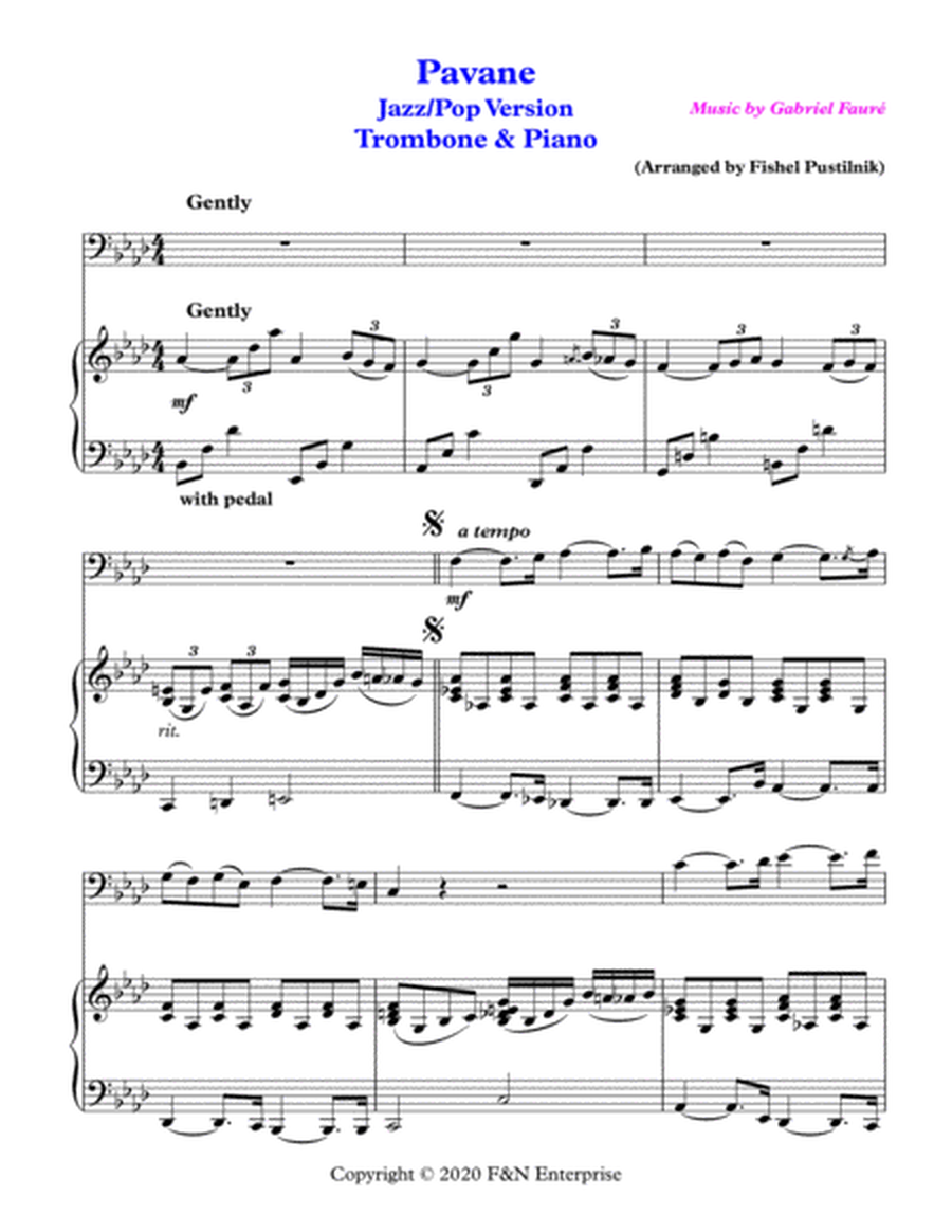 "Pavane"-Piano Background for Trombone and Piano-Video image number null