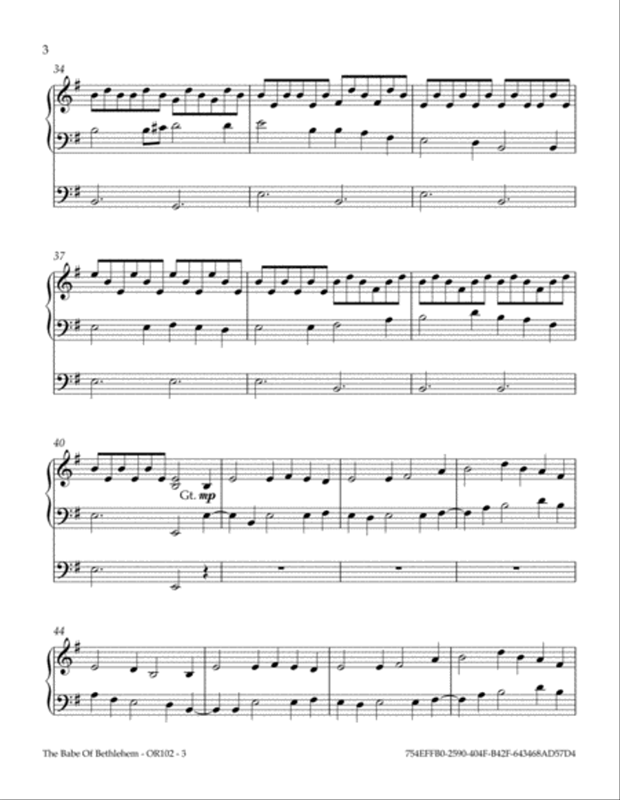 The Babe Of Bethlehem Organ Solo scores gallery preview page 4
