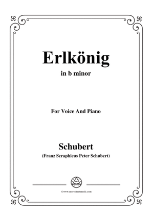 Book cover for Schubert-Erlkönig in b minor,for voice and piano