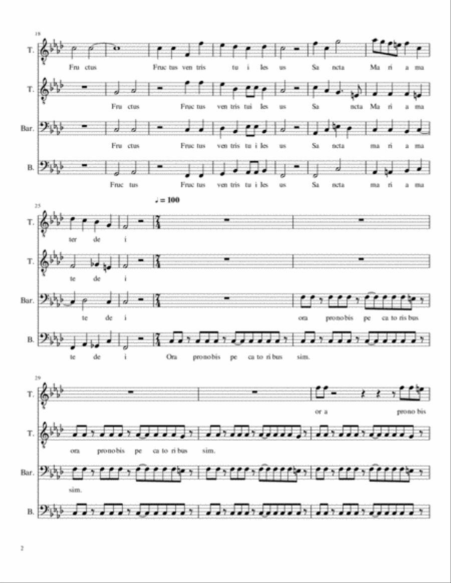 Ave Maria, Gratia Plena Ave Maria, Gratia Plena TTBB scores gallery preview page 2