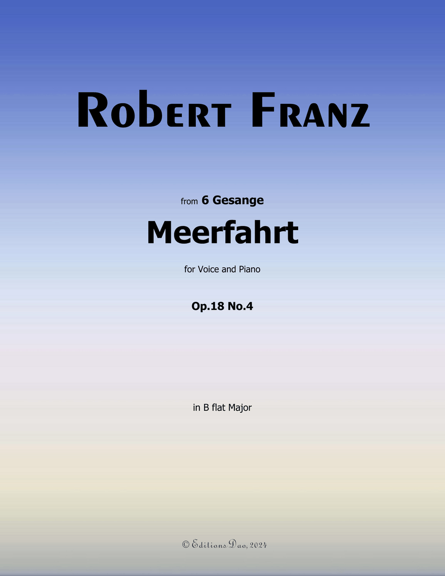 Meerfahrt, by Robert Franz, in B flat Major Voice scores gallery preview page 1