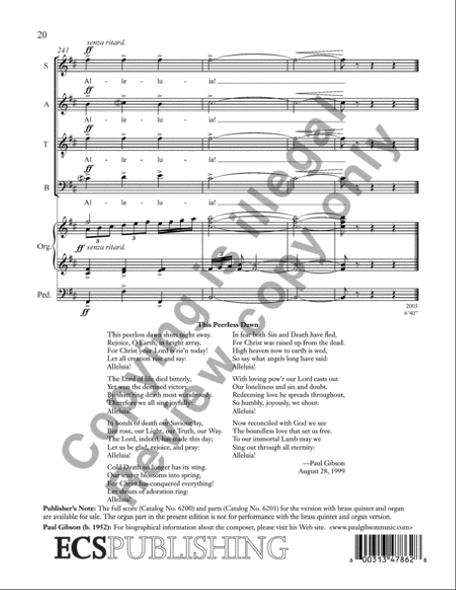 This Peerless Dawn 4-Part scores gallery preview page 20