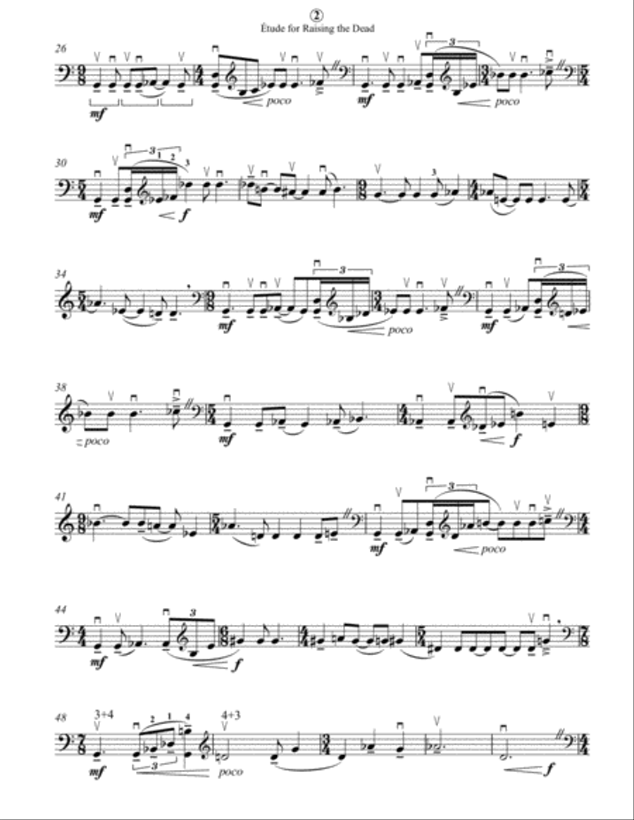 Étude for Raising the Dead Cello Solo scores gallery preview page 2