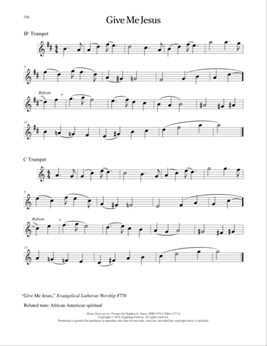 Hymn Descants for Trumpet C Trumpet scores gallery preview page 107