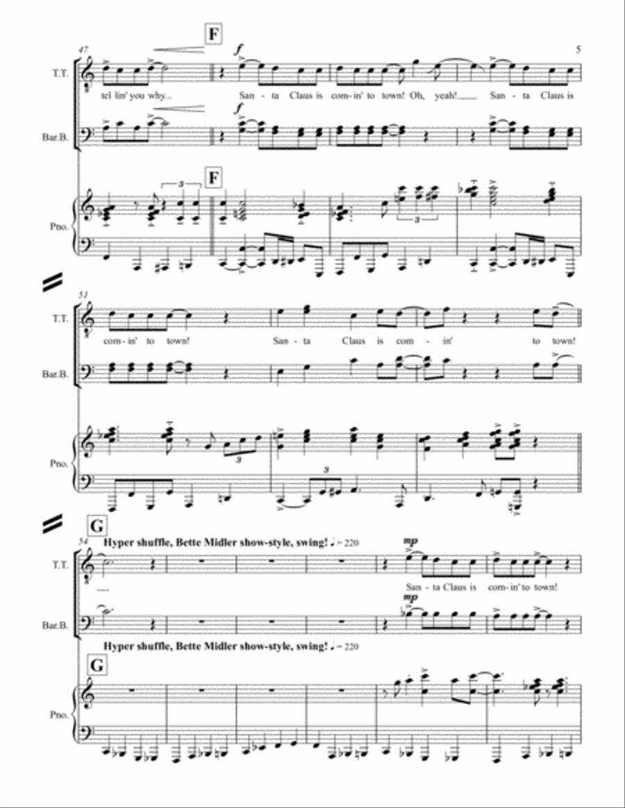 Santa Claus Is Comin' To Town TTBB scores gallery preview page 5