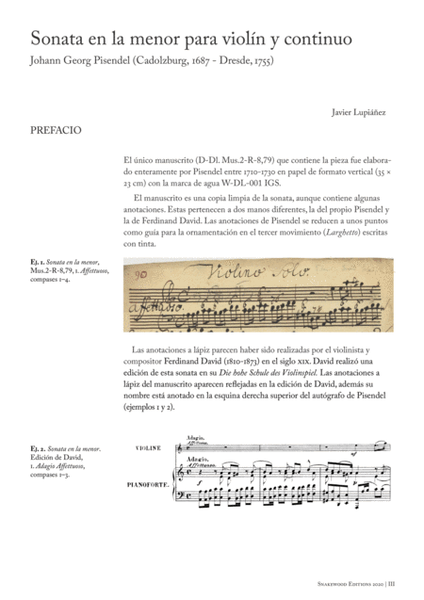 Pisendel. Sonata for Violin and continuo in A minor (New Violin Sonata No.2)