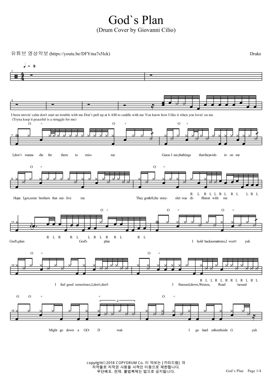 God's Plan Drum Set scores gallery preview page 1