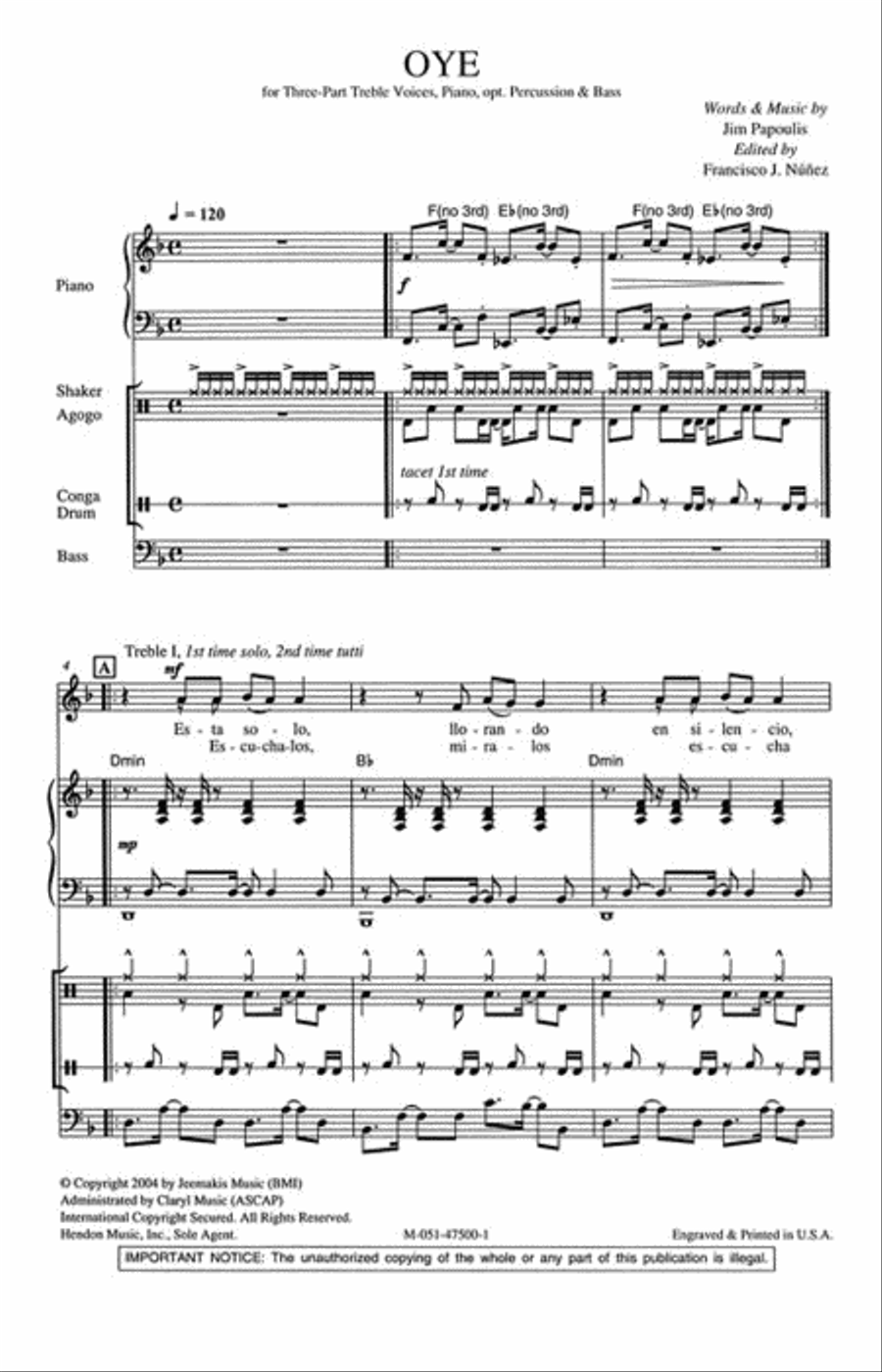 Oye SSA scores gallery preview page 2