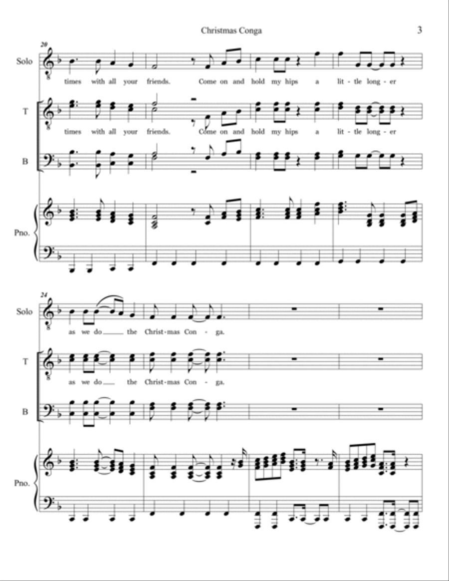 Christmas Conga TTBB scores gallery preview page 3