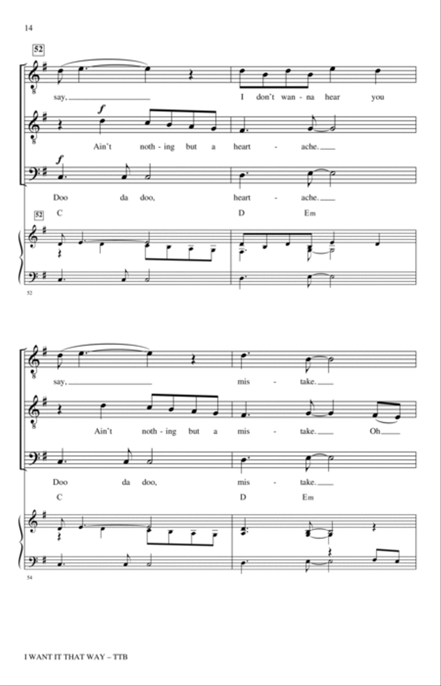 I Want It That Way (arr. Nathan Howe) TTBB scores gallery preview page 12