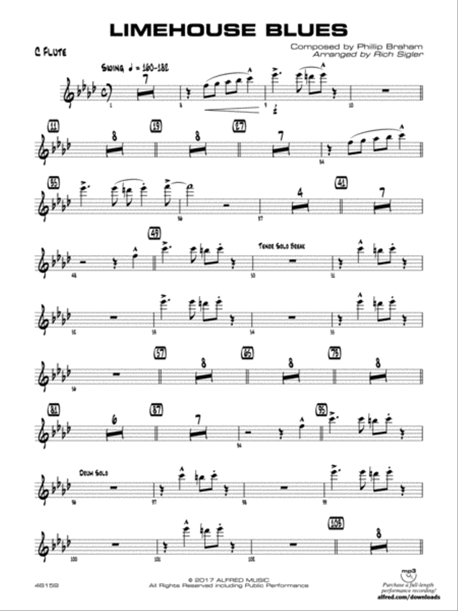 Limehouse Blues: Flute Jazz Ensemble scores gallery preview page 1