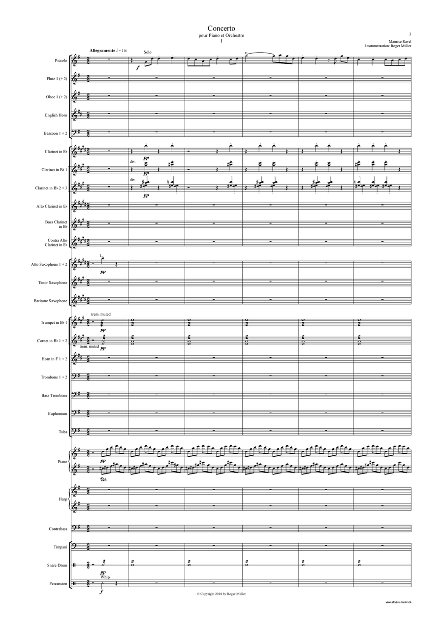 Concerto for Piano and Orchestra Concert Band scores gallery preview page 4