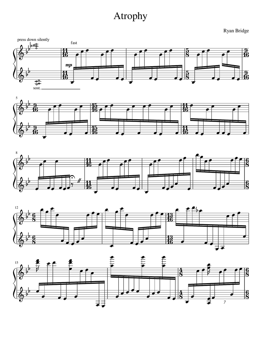 Atrophy Piano Solo scores gallery preview page 2