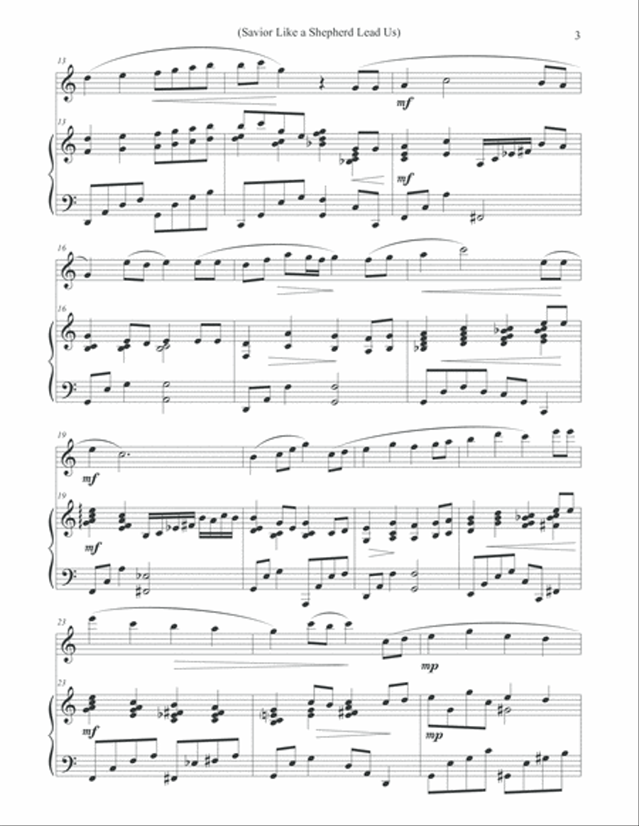 Savior Like a Shepherd Lead Us (Piano & Flute) Flute Solo scores gallery preview page 3