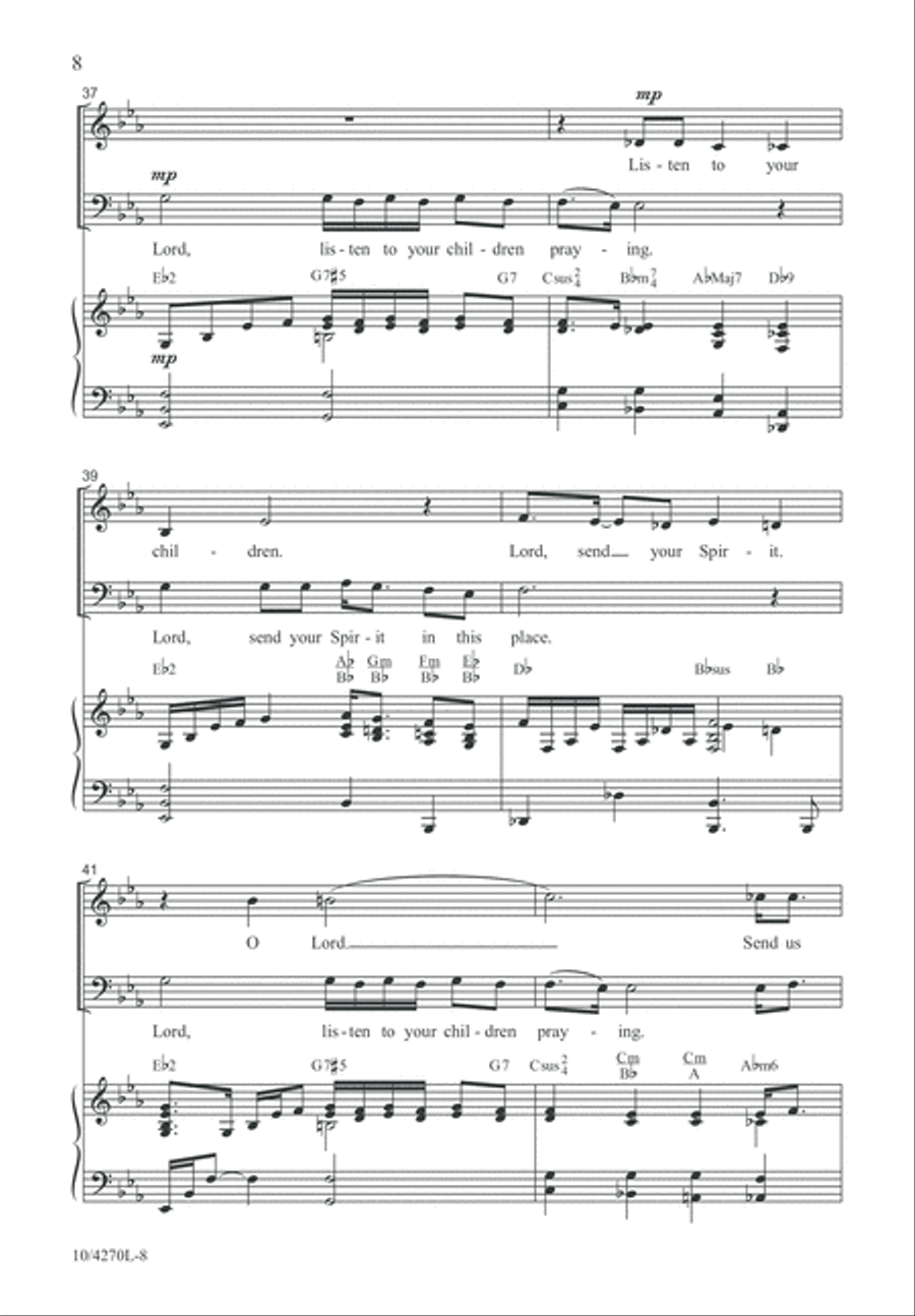 Lord, Listen to Your Children Praying 4-Part scores gallery preview page 9