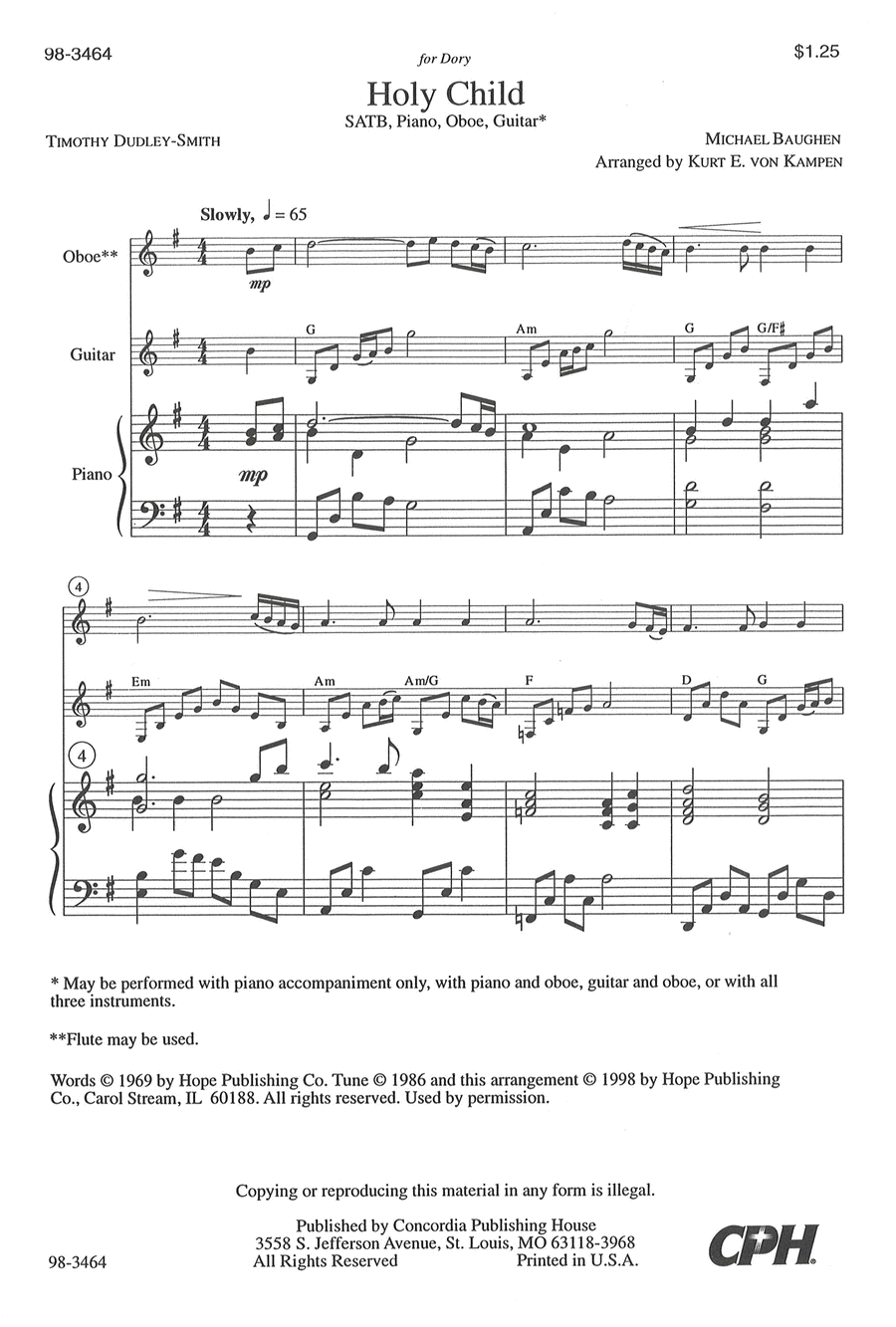 Holy Child 4-Part scores gallery preview page 1