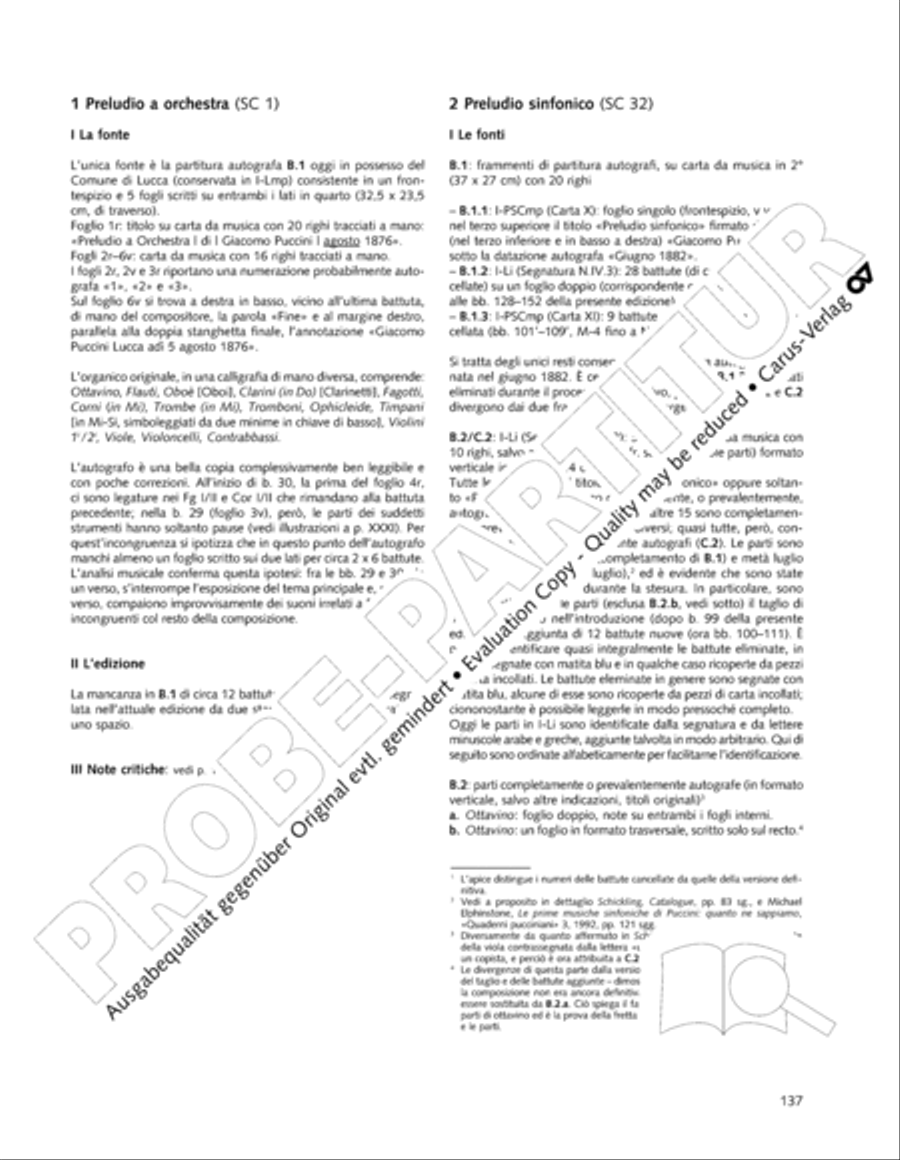 Edizione Nazionale delle Opere di Giacomo Puccini. II. Instrumental music; 1. Works for orchestra (vol. II/1) Score scores gallery preview page 184